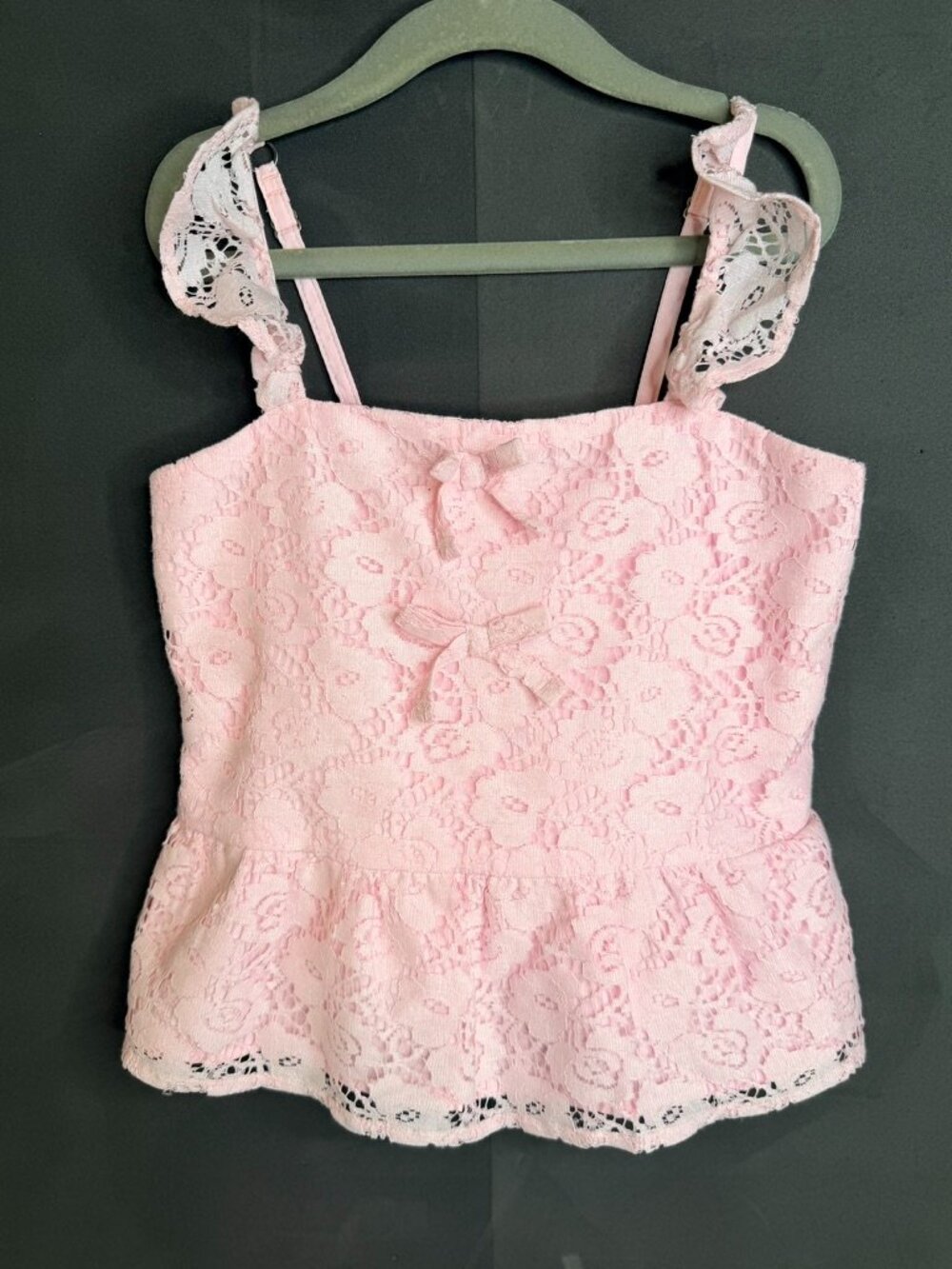 Abercombie Kids Girls Top Size 7/8 Pink Peplum Floral with Bows